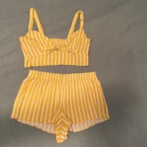 PacSun Lottie Moss Boho crop top and shorts set